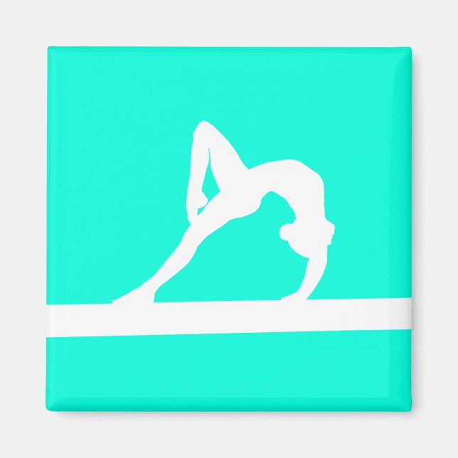 Imán Gymnast Silhouette Magnet Turquoise (Frente)