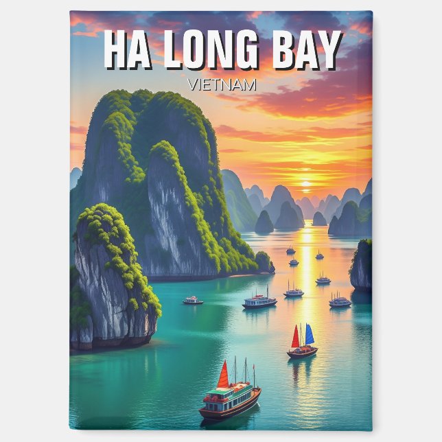 Imán Ha Long Bay Vietnam Sunset (Anverso)