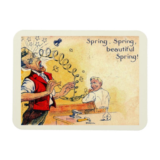 Imán ¡Ha surgido la primavera! Comic divertido de época (Horizontal)