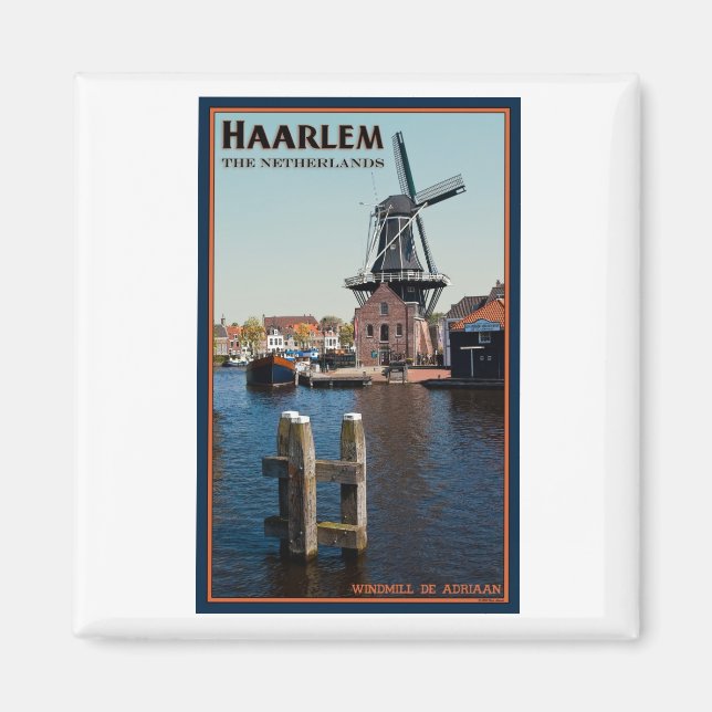 Imán Haarlem - Molino de viento Adriaan (Frente)