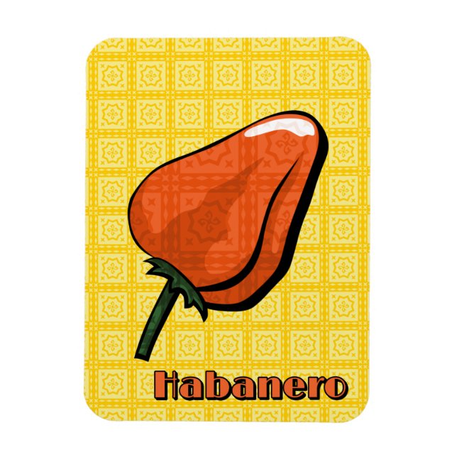 Imán Habanero Chili Pepper Flexible Magnet (Vertical)