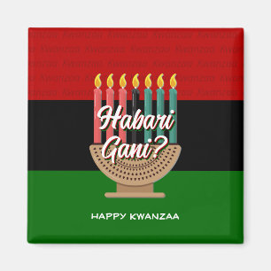 Imán HABARI GANI Kwanzaa Magnet