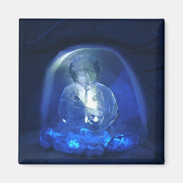 Imán Habitación esquimal en Hotel de Glace, Quebec, Can (Frente)