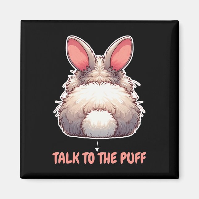 Imán Habla con la camisa del conejo de Puff Bunny diver (Frente)