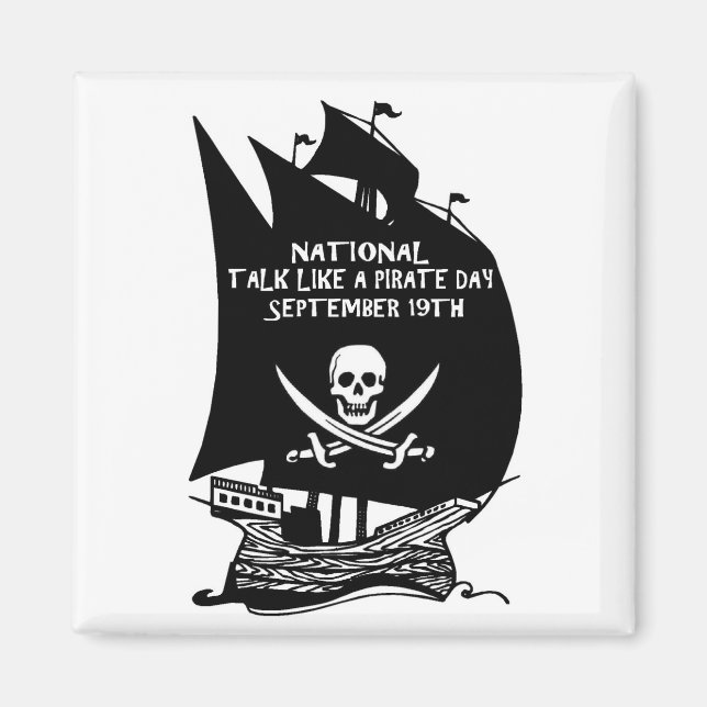 Imán Hablar Como Un Barco Del Día Del Pirata (Frente)