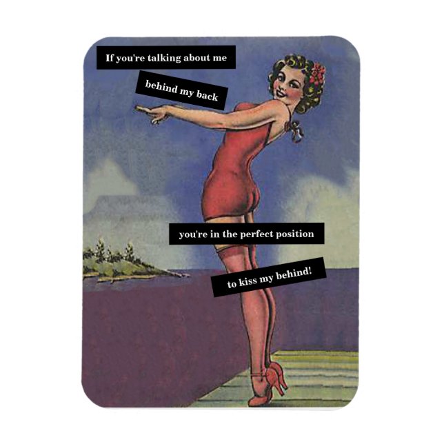 Imán Hablar de mí detrás de mi gracia de la vieja vieja (Vertical)