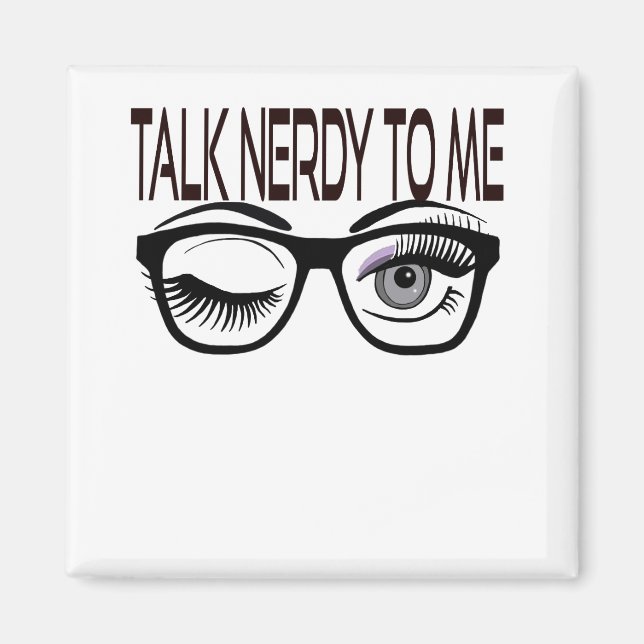 Imán Hablar Nerdy A Mí Gafas Geek Wingeo Ojo Púrpura (Frente)