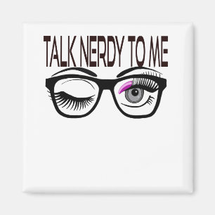 Imán Hablar Nerdy A Mí Gafas Geek Winky Eye Pink
