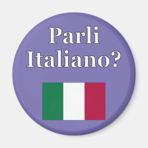 Imán ¿Hablas italiano en italiano? Bandera