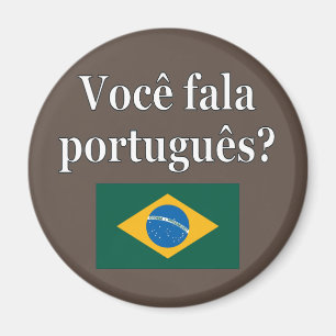 Imán ¿Hablas portugués? en portugués. Bandera