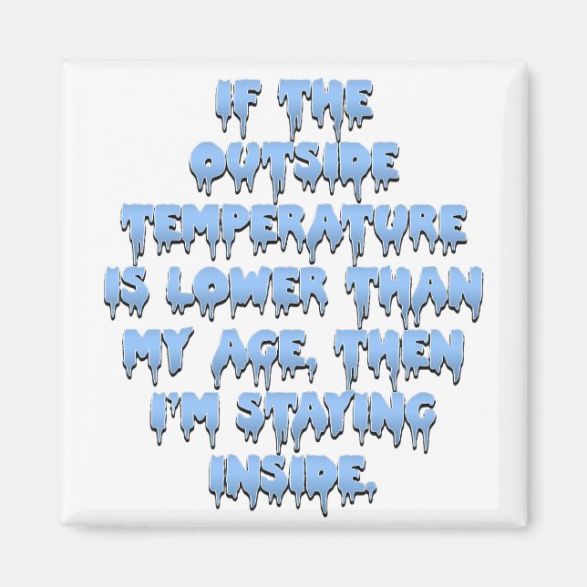 Imán Hace demasiado frío para salir. (Frente)