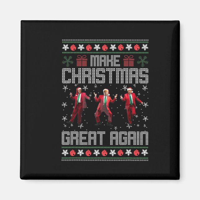 Imán Hacer grandes Navidades de nuevo divertido baile d (Frente)