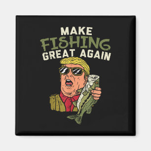 Imán Hacer la pesca grande de nuevo Trump Funny Fishman