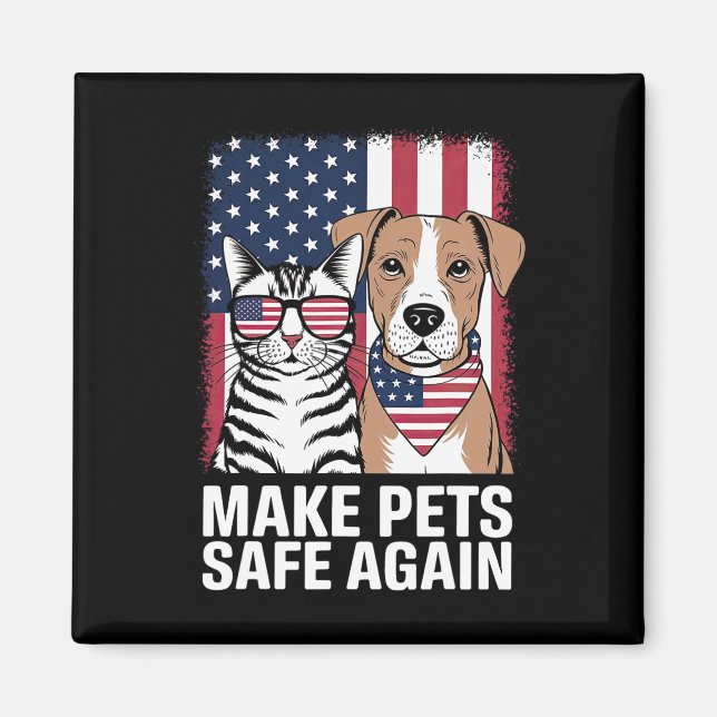 Imán Hacer que los Mascotas vuelvan a estar seguros en  (Frente)