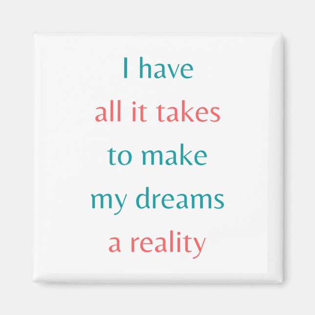 Imán Hacer realidad mis sueños (Frente)