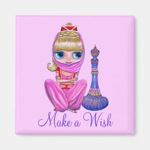 Imán Hacer una botella mágica de Wish Cute Pink Genie C