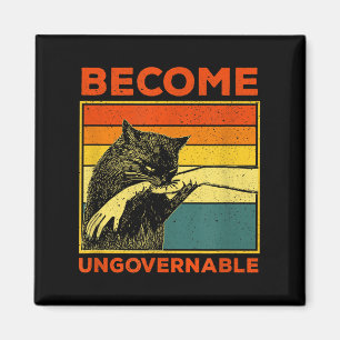 Imán Hacerse ingobernable - Gracioso gato negro mordaz