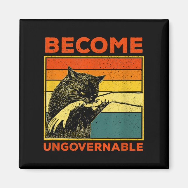 Imán Hacerse ingobernable - Gracioso gato negro mordaz (Frente)