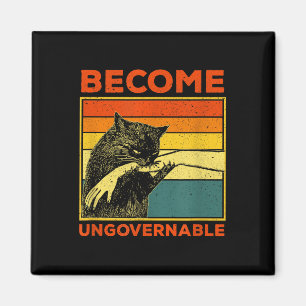 Imán Hacerse ingobernable - Gracioso gato negro mordaz