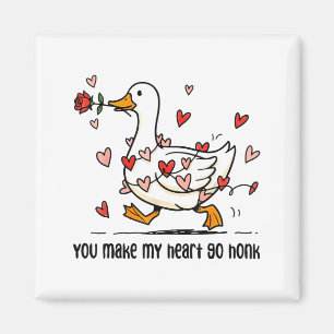 Imán Haces que mi corazón vaya Honk Ganso Divertido San