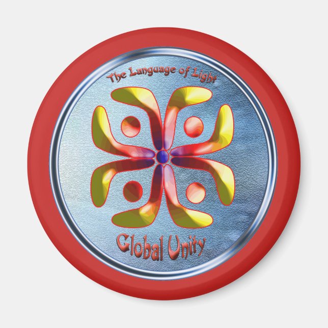 Imán Haciendo garabatos sobre el símbolo de la unidad g (Frente)