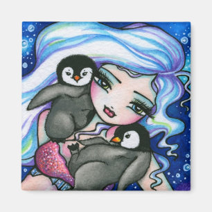 Imán "Hada de la fantasía de los pingüinos del bebé