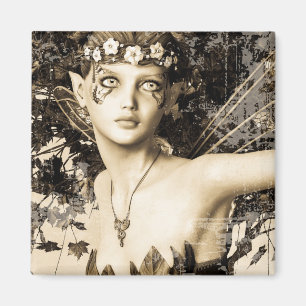 Imán Hada de primavera Bosque Antiguo Foto Arte Fantasí