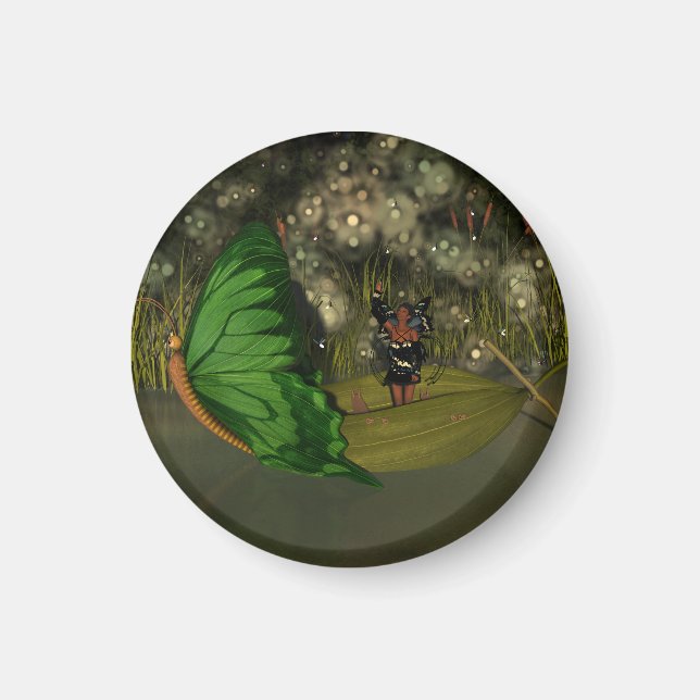 Imán Hada dulce en barco con luciérnagas (Frente)