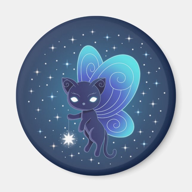 Imán Hada Pixie Gato Estrella Nocturna (Frente)