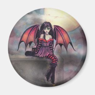 Imán Hada vampiro Victoria con arte de Halloween de gat