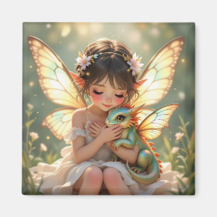 Imán Hada y Dragón Chibi Anime Cuento de Hadas