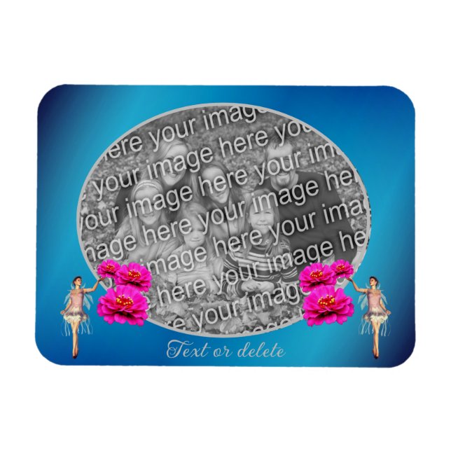 Imán Hadas Y Flores Personalizadas Añade Tu Foto (Horizontal)