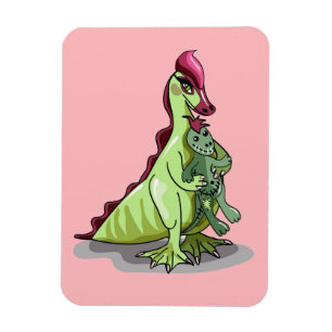 Imán Hadrosauro Femenino Con Una Muñeca.