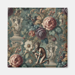 Imán Haga un reverso - Diseño floral gótico