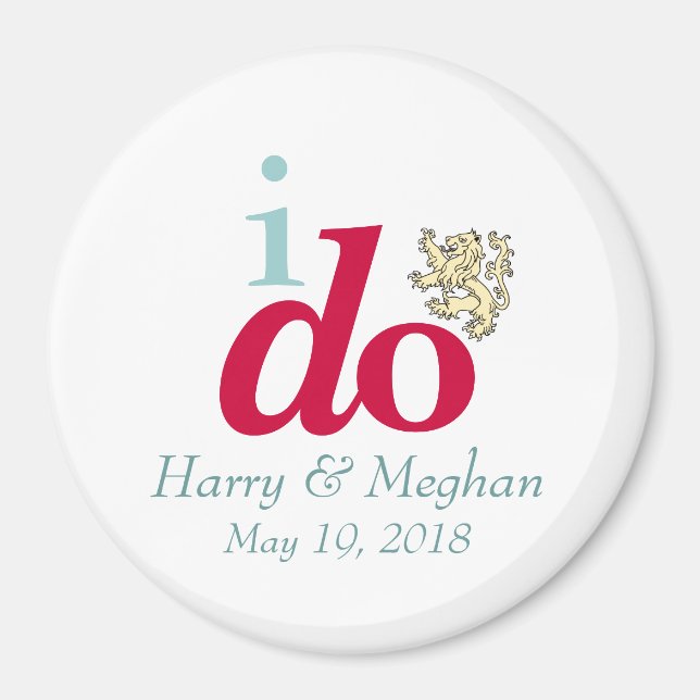 Imán HAGO Harry y Meghan Royal Boda Magnet (Frente)