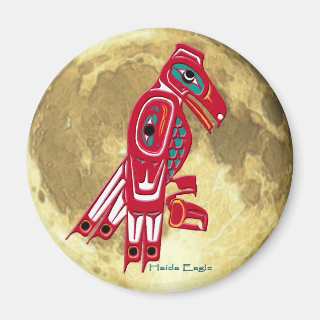Imán HAIDA EAGLE Y LUNA COMPLETA MUNICIPIO DE Arte Nati (Frente)