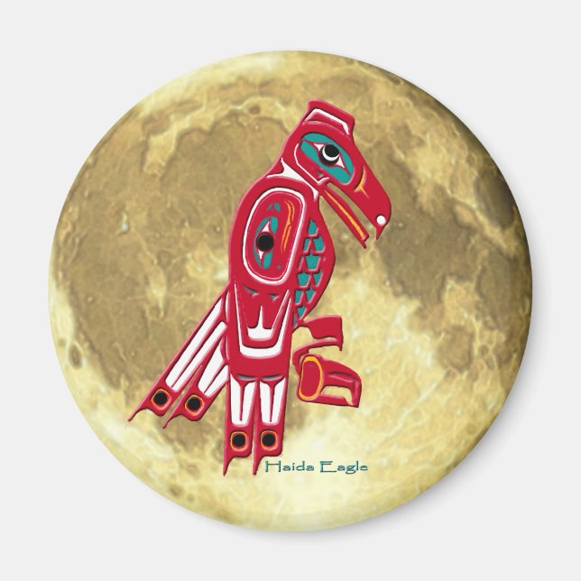 Imán HAIDA EAGLE Y LUNA COMPLETA MUNICIPIO DE Arte Nati (Frente)