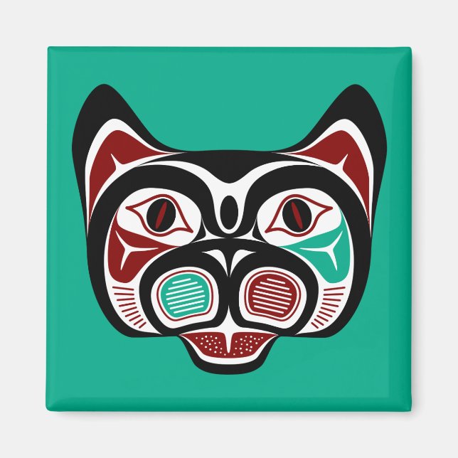 Imán Haida Kitty, costa noroeste del Pacífico (Frente)
