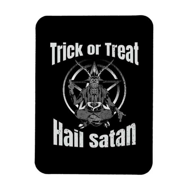 Imán Hail Satan Pentagram Goat Halloween (Vertical)