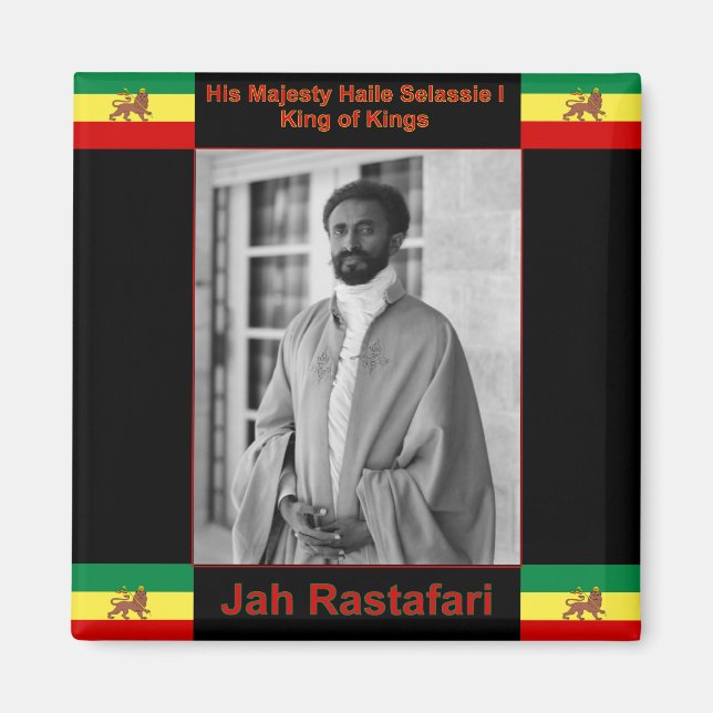 Imán Haile Selassie, león de Judá, Jah Rastafari (Frente)