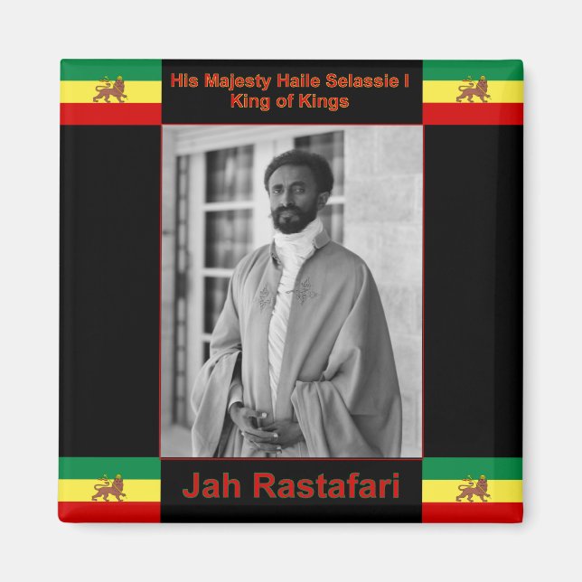 Imán Haile Selassie, león de Judá, Jah Rastafari (Frente)