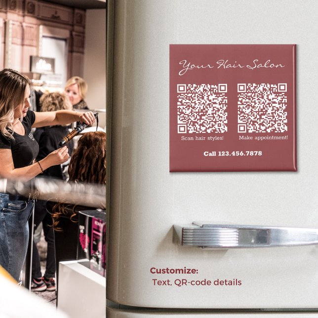 Imán Hair Salon Call Scan Styles Cita (Hair Salon Call Scan Styles Appointment Magnet)