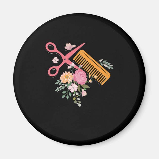 Imán Hair Salon Hairdresser Scissors Hair Stylist Barbe (Frente)