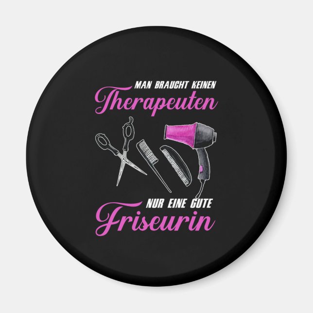 Imán Hairdresser Salón de pelo Barber Hair Stylist Gift (Frente)