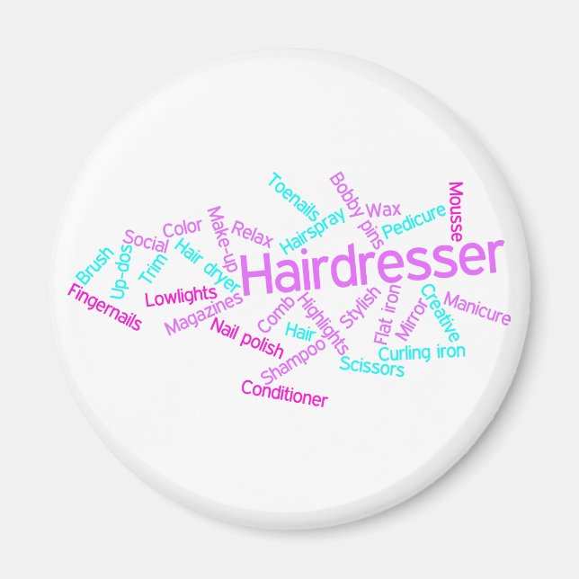 Imán Hairdresser Word Cloud Magnet (Frente)