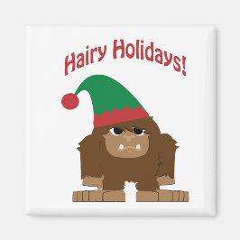 Imán ¡Hairy Holidays! Navidades Sasquatch