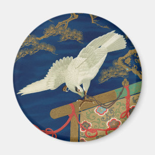 Imán Halcón Blanco Japonés Antiguo Arte G.A. Audsley