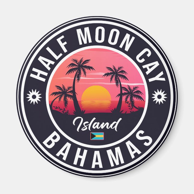 Imán Half Moon Cay Bahamas - recuerdo de los años 80 re (Frente)