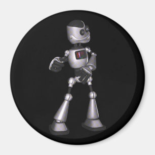 Imán Halftone Sci♫3D Robot Guy Dancing