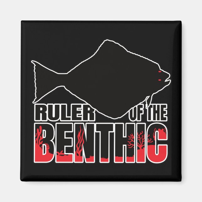 Imán Halibuts Halibut Flatfish Pescado - Marine Geek (Frente)